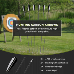 Black Hunter 60» Takedown Recurve Bow Set for Hunting and Target Practice