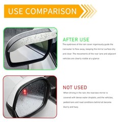 2PCS Side Mirror Visor Rain Guards – Car Rain Guard – Aluminum Alloy Silver