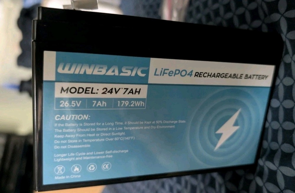 24V 7Ah LiFePO4 Rechargeable Battery with BMS, 2000+ Cycles Rechargeable Batt…