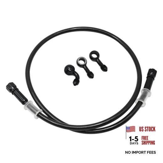 AN3 28 90 Degree M10 Aluminum Nylon Braided Motorcycle Brake Hose 90cm/35.4“