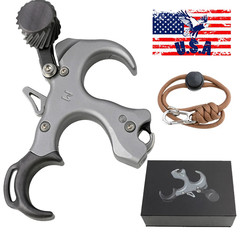 Adjustable Compound Bow Release Aids 3 Finger Archery Grip Thumb Trigger RH LH