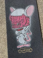 Mob Skateboard Grip Tape Pinky The Brain Scary Monster Mouse Rat Funny Cartoon