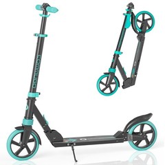 Foldable Kick Scooter Adjustable for Teens Adult Big Wheels No Assembly Unisex