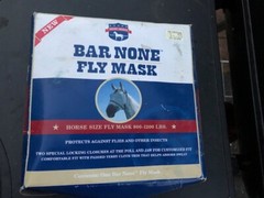 ** FLY MASK **Bar None HORSE Sz.*800 – 1200* lbs. Gray w/ Black Trim NEW