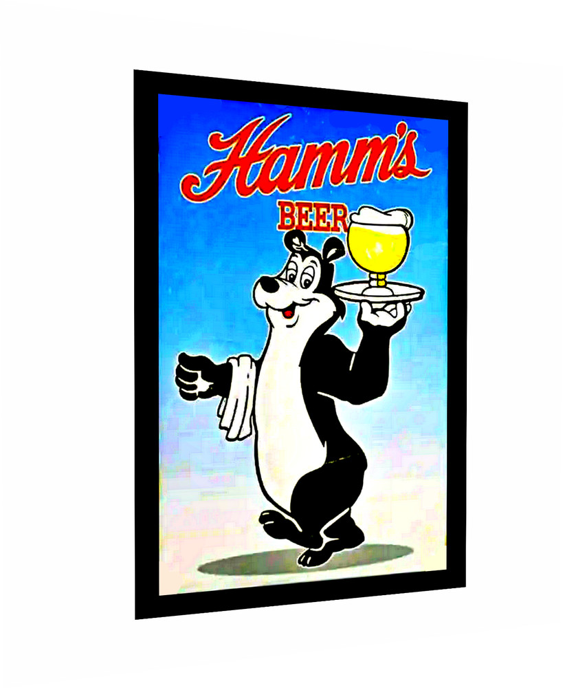 Hamm’s Beer Sticker Decal Sign Vintage Replica Hamm’s Bear Drinking Brew 4 Size