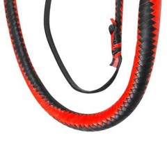 Indiana Jones Bullwhip Genuine Leather | Red & Black 4 Feet Long 12-Plait