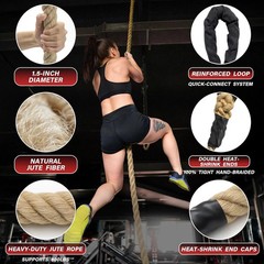Climbing Rope Gym Workout – 10FT 15FT 20FT 25FT 30FT 35FT Heavy Duty Jute Thick