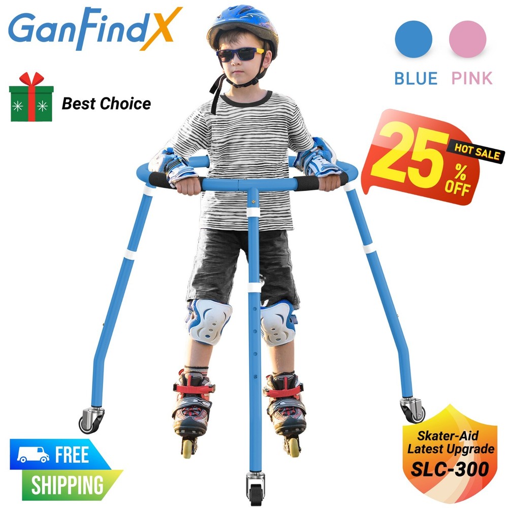 GanFindX Skater Aid for Kids Roller Skating, 33″ Adjustable Roller Skate Trainer