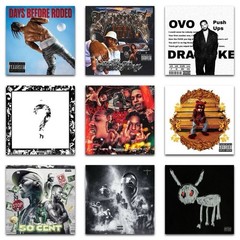28Pcs Random Album Cover Music Rapper Band Poster Room Wall Collage Kit Stickers