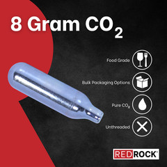 Redrock 10 pack 8 Gram CO2 Cartridges for 64 oz growlers kegs beverage gas