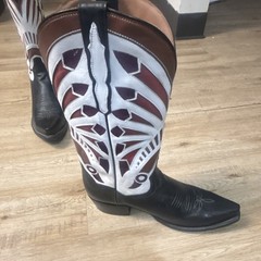 Dan Post Men’s Western Cowboy Boots Black/White Burgundy, US 11 DP2215