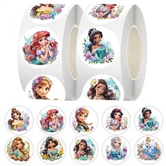 40Pcs Random Princess Character Anime Girl Cartoon Round Seal Label Stickers