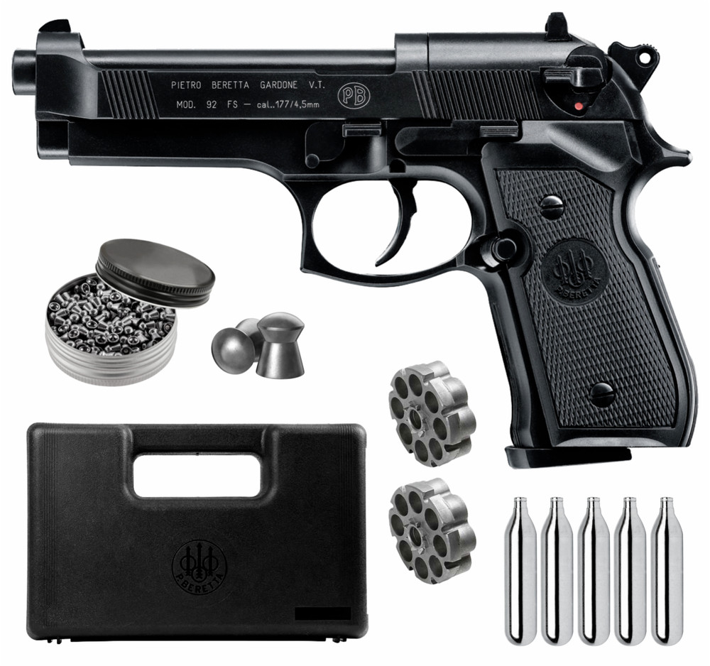 Umarex Beretta M92FS CO2 .177 Cal Non-Blowback Air Pistol w/5×12 CO2 and Pellets