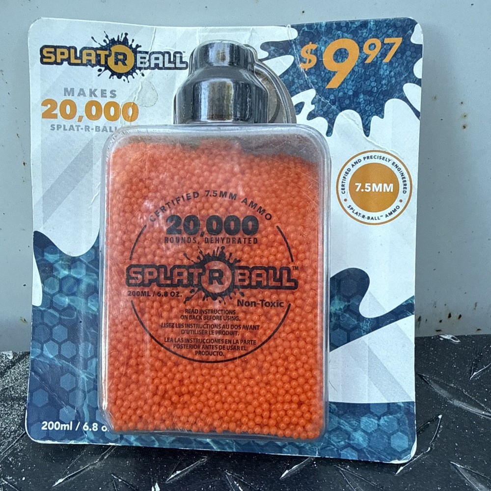 New Sealed SplatRball 20,000 Rounds 7.5mm Orange Ammo Certified Splat-R-Ball