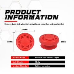Archery Bow Stabilizer Solid Rubbe Limbs Vibration Damper for Compound Bow 2PCS