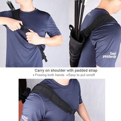 Archery Back Arrow Quiver, Dual Use Foldable Hip Bag, Molle System, Black 3.5in