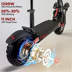 Freeboy Electric Scooter 48v 1200W For Adult 11″Off Road Fat Tires Fast Speed US