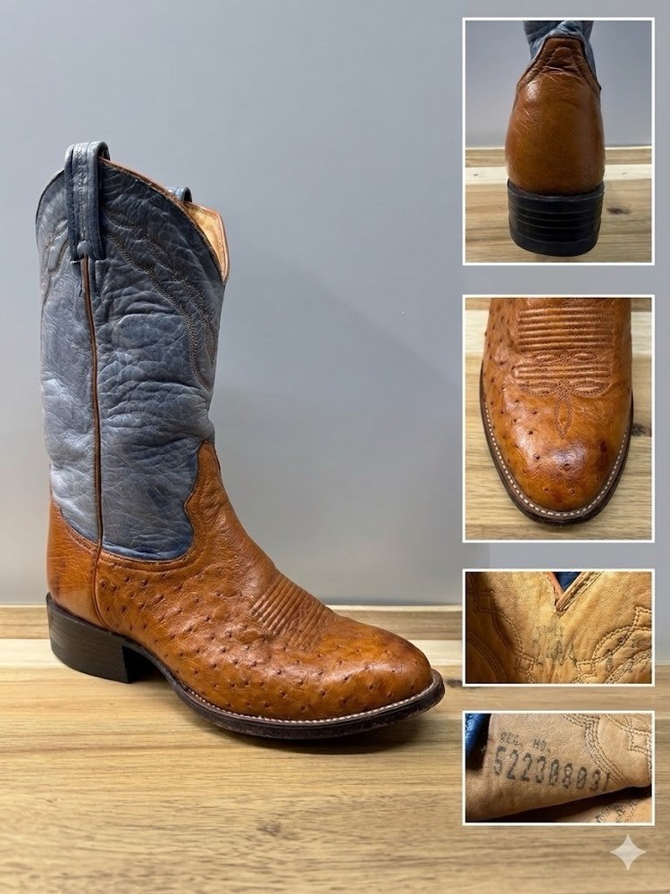 Tony Lama Genuine Ostrich Leather Cowboy Boots – Exotic – Size 9 -made USA