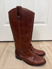 These Frye Melissa Button Riding Boots in Cognac Brown US 7.5B 4001 K 11