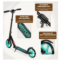 Wayplus Kick Scooter Aqua For All Ages. Foldable Lightweight Non Slip Deck…