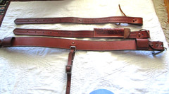 36″ WESTERN BROWN LEATHER REAR CINCH W/28″ REAR FLANK STRAPS