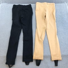 Saxon Adjustable Waist Riding Jodhpurs Unisex Kids C10 Black Beige Equestrian