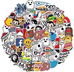 106 Brand Logo Vinyl Stickers Cool Gloss Decals For Skateboard Laptop Phone Case