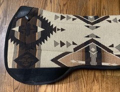 Triple E Nonslip Grip Tacky Contour Western Saddle Pad 28” Aztec Tan Black Brown