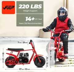 FRP GMB100 100cc Gas Mini Bike 4-Stroke Off-Road Trail Bike Red