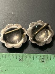 One Pair Vintage Sterling Silver Bridle Loop Conchos 1.25” Diameter