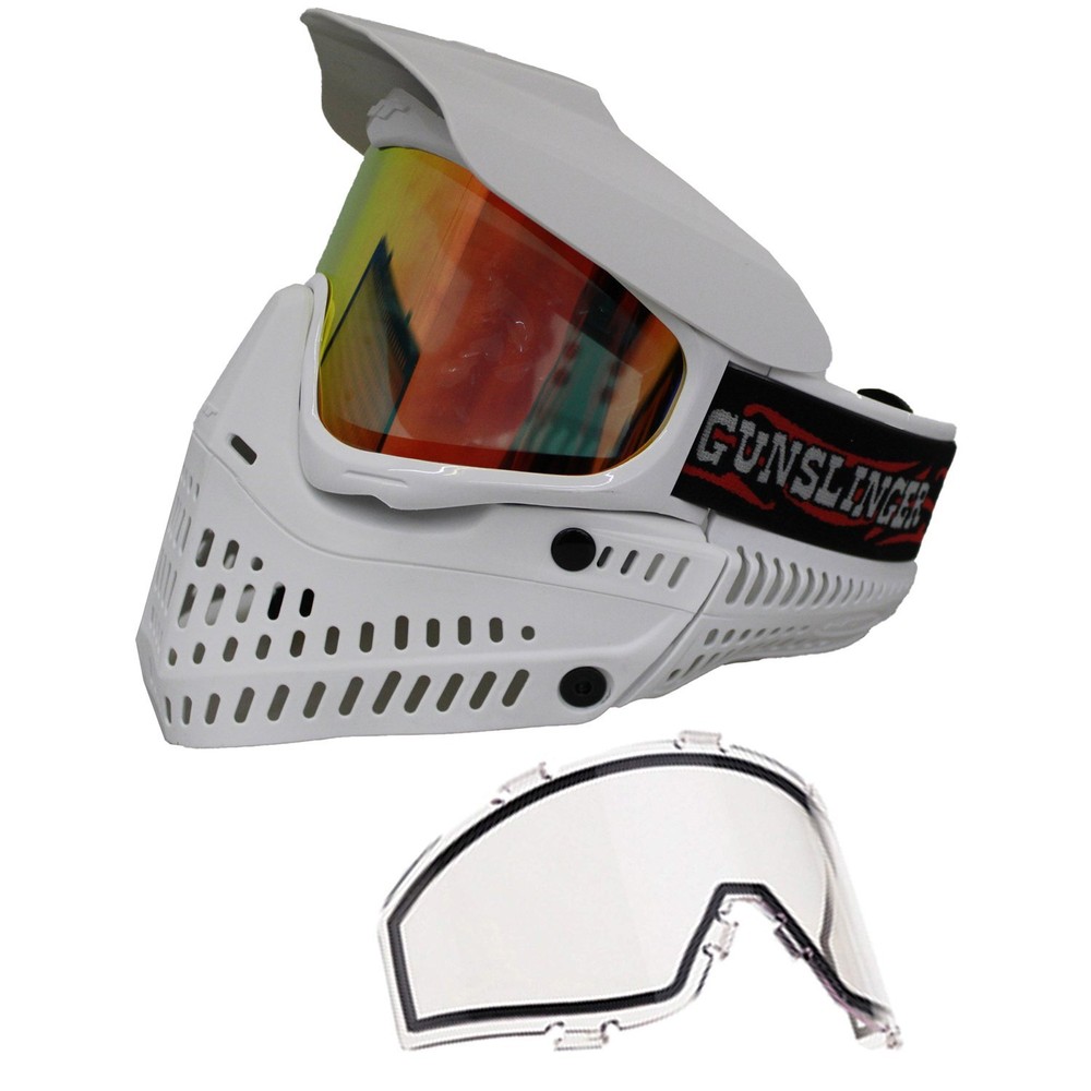 JT Paintball Proflex L.E. Mask Goggle w/ Clear + Fire Lenses – White Gunslinger
