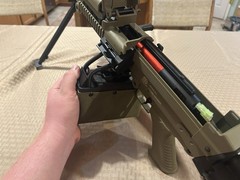 Cybergun x FN M249 MINIMI «Featherweight» Airsoft Machine Gun W/ A&K 1500rd Box