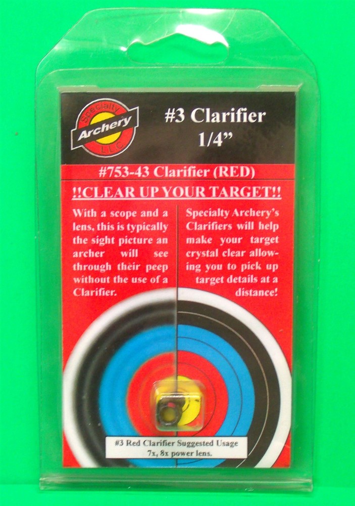 New Specialty Archery #3 Clarifier Peep Insert – 1/4″ Red -Clear Up Your Target!