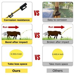 45 inch Electric Fence Posts Step in Fiberglass Insulated Plastic Electric Fe…