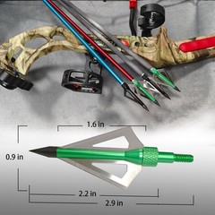 12pcs Archery Broadheads 3 Fixed Blade 100Grain Hunting Arrowheads with One Case