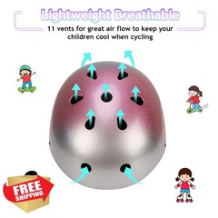 Kids Bike Helmet Set Skateboard Knee Pads – Kids Helmet Elbow Pads Wrist Guar…