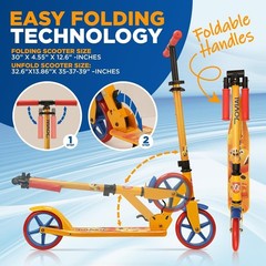 Jovial Lightweight & Foldable Kick Scooter – Adjustable Scooter (Emoji World)
