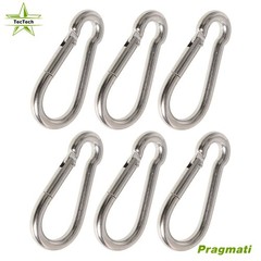 6 Pack 304 Stainless Steel Clips Spring Snap Hook Carabiner Easy To Install