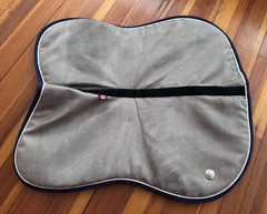 Ogilvy Memory Foam Half Pad – Grey w/ Navy & White Trim – EUC
