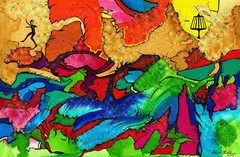 –NEW–Disc Golf Art Poster 12 x 18 inches-«Vivid Disc Golf Dream»–