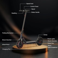 AOVOPRO TMAX Electric Scooter, 10″ Solid Tires, 500W 22Mph, 22 Miles E-SCOOTER