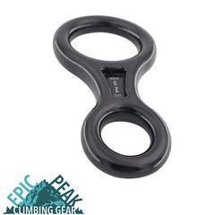 Epic Peak Large Figure 8 Belay Device Descender for Climbing w/ Free Decal Black