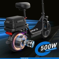 GQ8 14″ Adults Foldable E-Scooter with Seat 500W 48V 15Ah Battery Commuter 20mph
