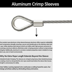 3/8 Stainless Steel Cable, 30Ft Wire Rope, Aircraft Cable with 7×19 Strands and