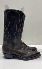 Dan Post 2261 Chocolate Brown Black Leather Western Cowboy Boots Size 8.5 C