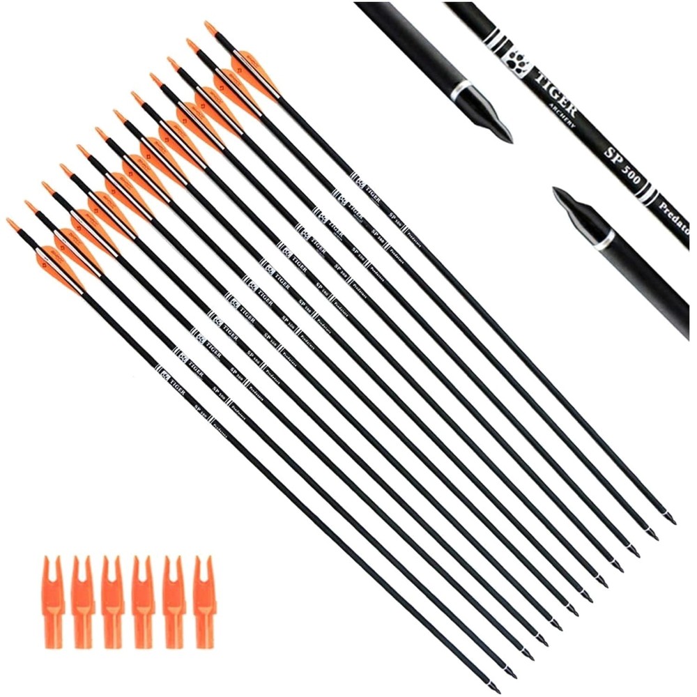 High-Quality 30-Inch Carbon Arrows with Nickel Plated Tips – Archery Essentials