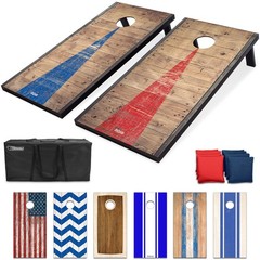 GoSports Classic Cornhole Set – Includes 8 Bean Bags, 4’x2′, 4 x 2 ft Rustic