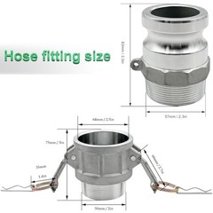 2PCS Type B, Type F, Aluminum Cam Lock Fittings Cam Groove Fitting 2B+2F+2whip