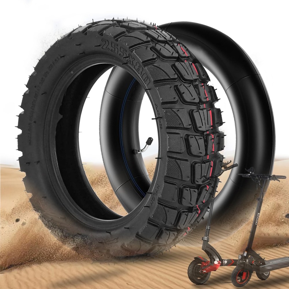 10 inch 10×3 255×80 80/65-6 Off-road Tire & Tube Set,Heavy Duty Tube,Replacem…