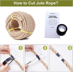 1/2 Inch 200 FT Jute Rope Heavy Duty Natural Twisted Hemp Gardening Landscape